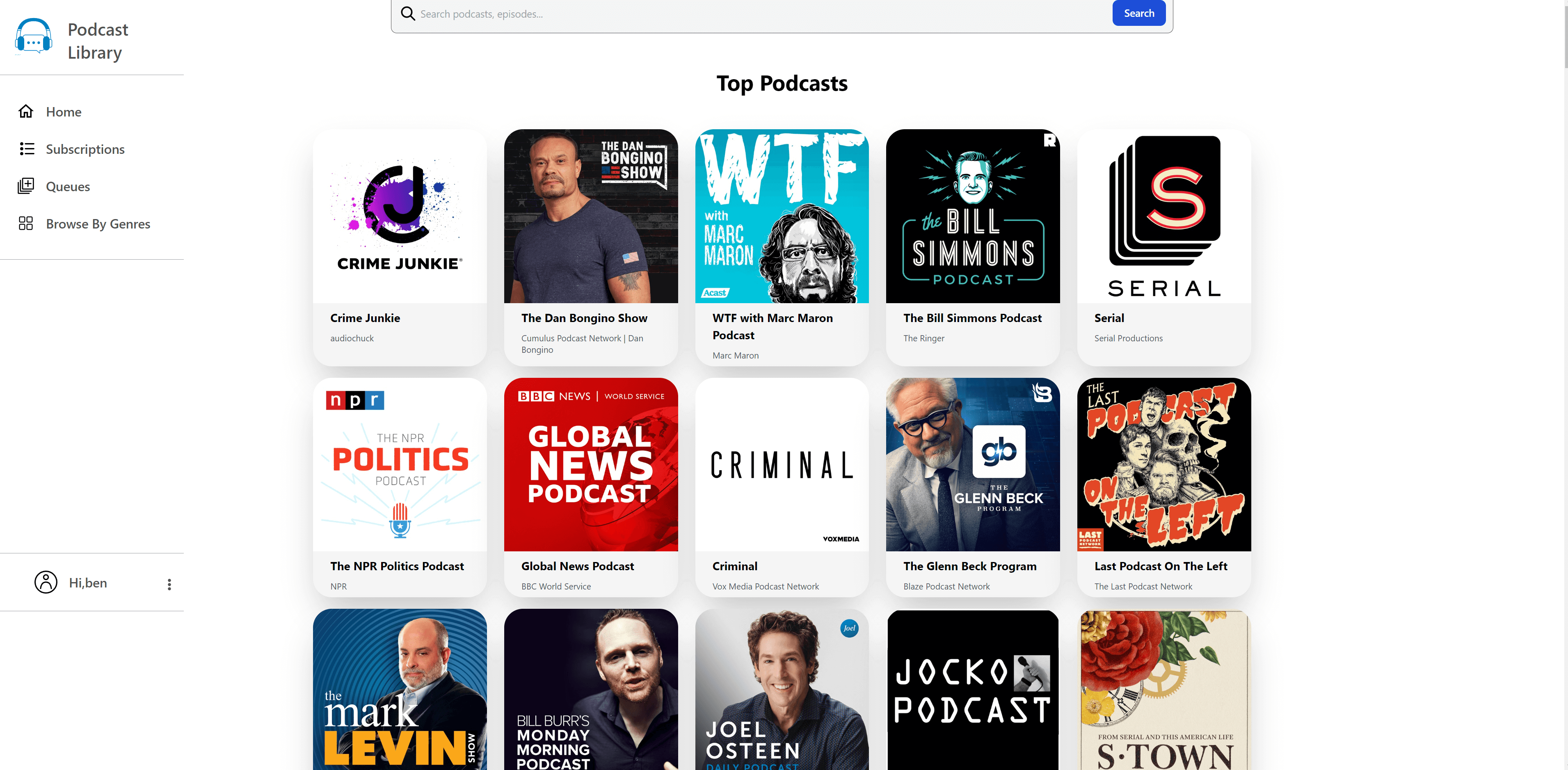 Podcast Library